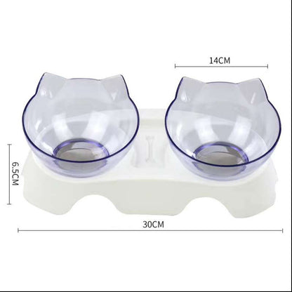 FurSpine Cat Feeder Product information: Shape:Round Material: Plastic Complete automatic feeding: Yes Product No.: Cat head transparent double bowl Color: Transparent cat head bowl Easy to clean transparent bowl: For dogs and cats Transparent bowl of cat