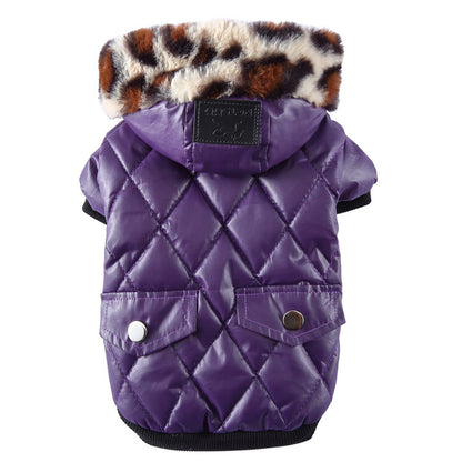 CozyRegal Fur Collar Dogwear Product Description: Item type: Pet clothing Material: Polyester spun, cotton, fleece Target audience: Dogs Size: Medium Season:Autumn, Winter Size： Size (XS, back, neck, chest): 5.91 / 15cm, 8.00 / 21cm, 11.00 / 29cm Size (S,