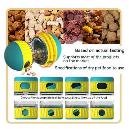 TreatTumbler Overview: DURABLE MATERIAL & THICKENED LARGE BARN - To ensure long-term use and pet health and safety, both ends of the dumbbell treat dispensing dog toy and dog treat dispenser toy are made of durable non-toxic nylon. And we thickened and en