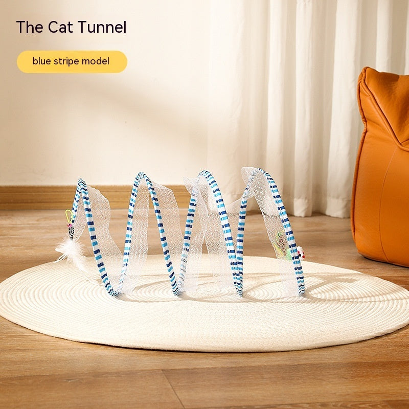 S-Tunnel – Foldable Outdoor Play Tunnel for Cats Overview: Elastic collapsible cat tunnel - Cats can be free to travel through it, both sides with the cat's favorite mice and feathers, respectively, can give your cat to this toy more love. Not only is it