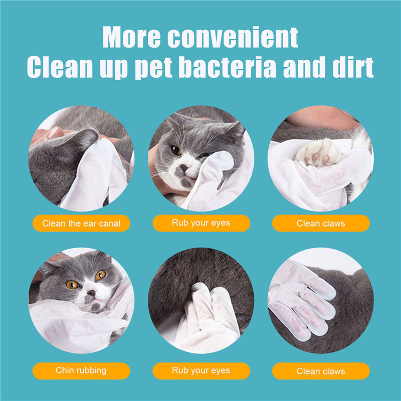PawWipe™ No-Bath Gloves Product information: Product name: Pet disposable gloves 6pes Product packaging: bagged Packaging size about: 14*20cm Product size about: 24.7*25cm Material: aluminum foil Product gross weight: 45g Packing list: Gloves*6pcs Gloves