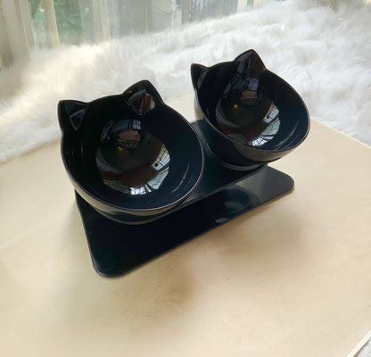 FurSpine Cat Feeder Product information: Shape:Round Material: Plastic Complete automatic feeding: Yes Product No.: Cat head transparent double bowl Color: Transparent cat head bowl Easy to clean transparent bowl: For dogs and cats Transparent bowl of cat
