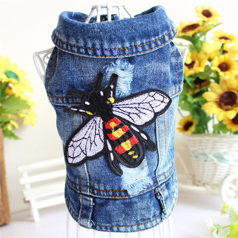 Designer Denim Dog Jacket – Trendy Vest for Small Pets Overview: Denim one piece dog jacket are made from soft denim fabric, durable and comfortable, prevent your pets effectively from direct sunlight in summer, keep warm in fall and winter. Machine-washa