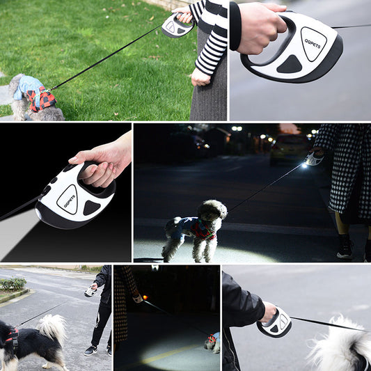 LumiLead Overview: Anti-slip rubberized frosted handle 360° anti-winding Impact-resistant nylon plastic and glass fiber Durable nylon braid Specification: Handle material: ABS material Body material: TPR+PP Buckle material: zinc alloy Telescopic length: 3