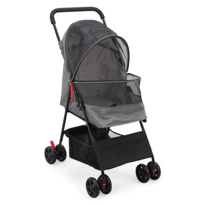 PetTrek Compact Stroller Foldable Pet Stroller with Canopy & Storage Basket Effortless Walks with Comfort, Style, and Safety Overview Make outings more enjoyable for both you and your pet with this lightweight, foldable pet stroller—perfect for small dogs