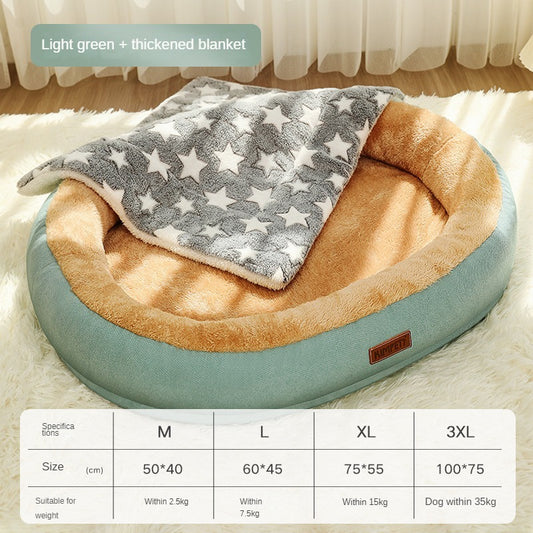 WarmiePaws™ Cozy Bed Product Details: Material: Cotton Product Category: Bed Specifications: M [size 50*40cm] (recommended for pets within 5 catties), L [size 60*45cm] (recommended for pets within 15 catties), XL [size 75*55cm] (recommended for pets withi