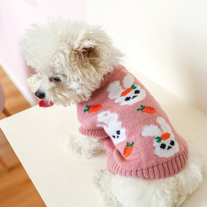 Cute Pet Sweater – Hollow Knit with Bow for Small Dogs & Cats Overview: 1. Winter Essential: This dog sweater is made of warm and comfortable knitted fabric, brings the warmth to your pet, no longer afraid of cold. 2. Popular Pattern: Designed with lattic