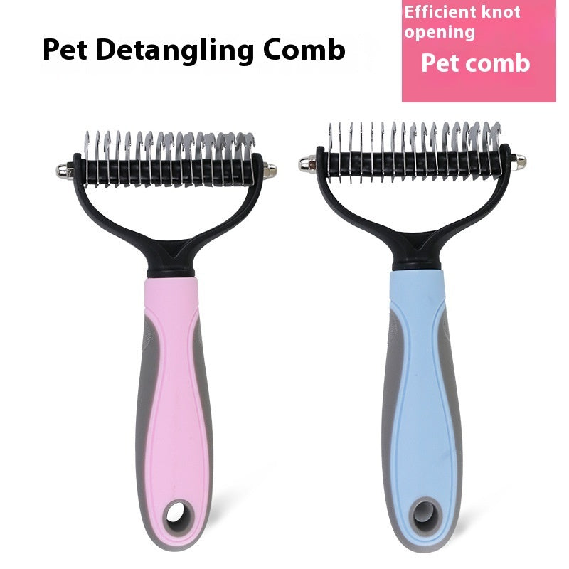 KnotAway™ Dual Pet Comb Product information: Specifications: Pink small size, pink large-sized, blue Small size small size, blue plus size, new style pink small size, new style pink pink large-sized, new blue color blue Small size small size, new blue col