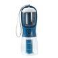 FurGo Multi-Cup Overview: 1. 3-in-1 Design: This pet water bottle features a built-in 300ml water, 100g food container, and waste bag compartment, providing all-in-one convenience for pet owners on the go. 2. Built-in Filtration System: The water dispense