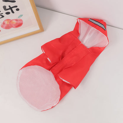 GlowPaws™ All-Weather Raincoat Product information: Color: Rose red Velcro, green Velcro, blue Velcro, red Velcro, orange Velcro, Blue Buckle Size: S ,M, L, XL Material: Polyester Style: Casual Category: pet clothing Packing list: Dog clothes *1 Product I