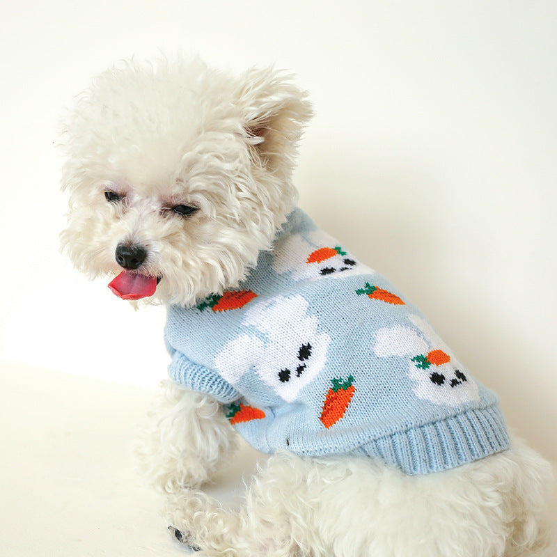 Cute Pet Sweater – Hollow Knit with Bow for Small Dogs & Cats Overview: 1. Winter Essential: This dog sweater is made of warm and comfortable knitted fabric, brings the warmth to your pet, no longer afraid of cold. 2. Popular Pattern: Designed with lattic