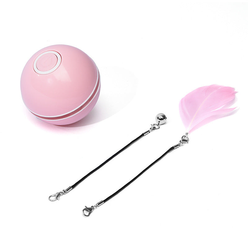 GlowChase Describe: 1. Two color mode design, unique red light mode and colorful light change mode, attract your kitten at any time. This cat toy has bells and feathers, which can stimulate the cat's hunting instinct. 2. Built-in cat's favorite catnip: Th