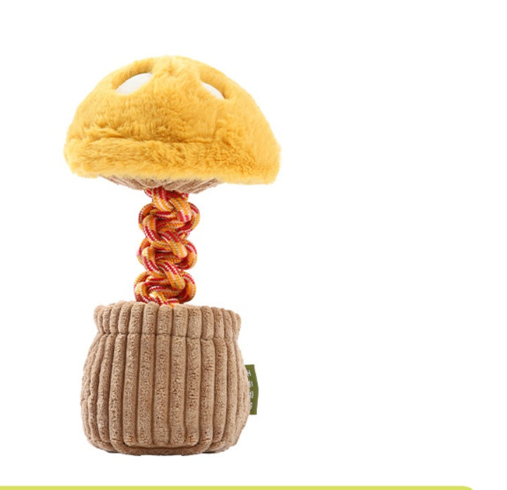 Bite-Resistant Rope Toy – Strong & Fun Dog Teether Product information: Color: [mushroom bend and hitches | Yellow coffee],[broccoli bend and hitches | Green coffee]] Material: Polyester Category: Pet Toys West Blue Flower Knot Toy: 30 * 13cm Mushroom kno