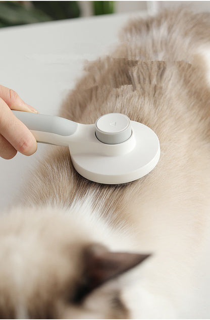 GlideMate™ Pet Grooming Comb Overview: - 135-degree needle comb, no damage to pet skin - Open knots and hair removal, comb through to the end - Round comb handle, not tired after holding - One-key self-cleaning, easy to clean Specification: Material: ABS,