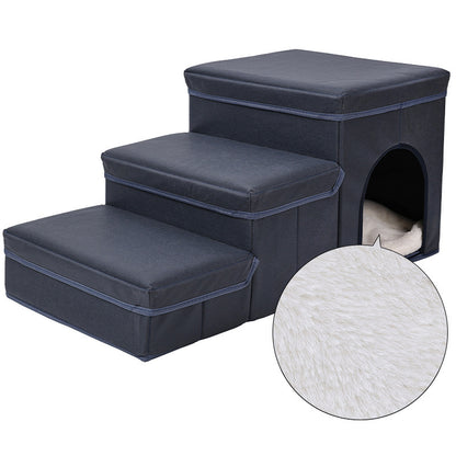 ClimbEasy Pet Ladder Product information: Material: Tech cloth Colors: blue (rabbit plush), beige (rabbit plush), blue (lamb plush), beige (lamb plush), claw print blue (rabbit plush), claw print red (rabbit plush) Product size: 68 * 35 * 33cm Packing lis