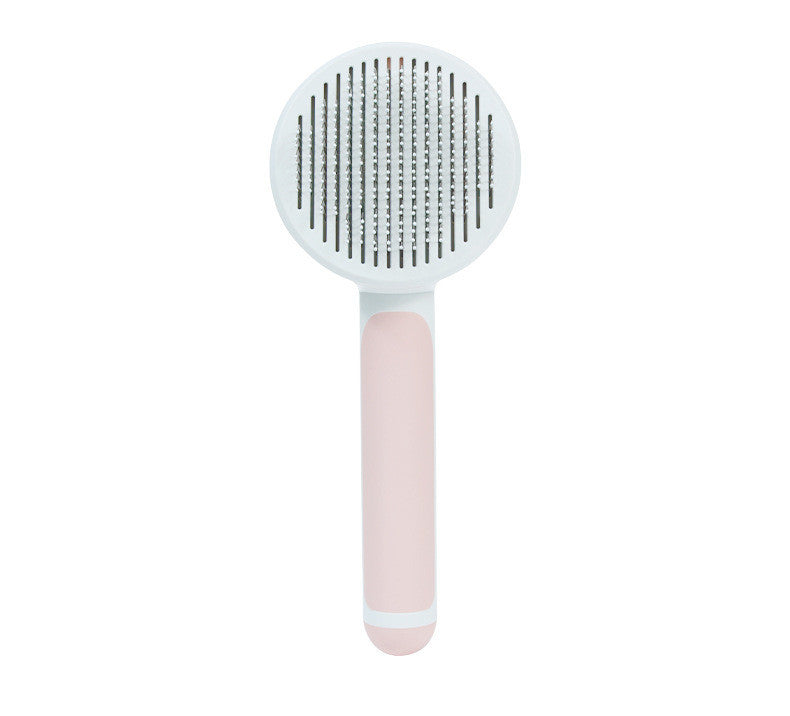 GlideMate™ Pet Grooming Comb Overview: - 135-degree needle comb, no damage to pet skin - Open knots and hair removal, comb through to the end - Round comb handle, not tired after holding - One-key self-cleaning, easy to clean Specification: Material: ABS,