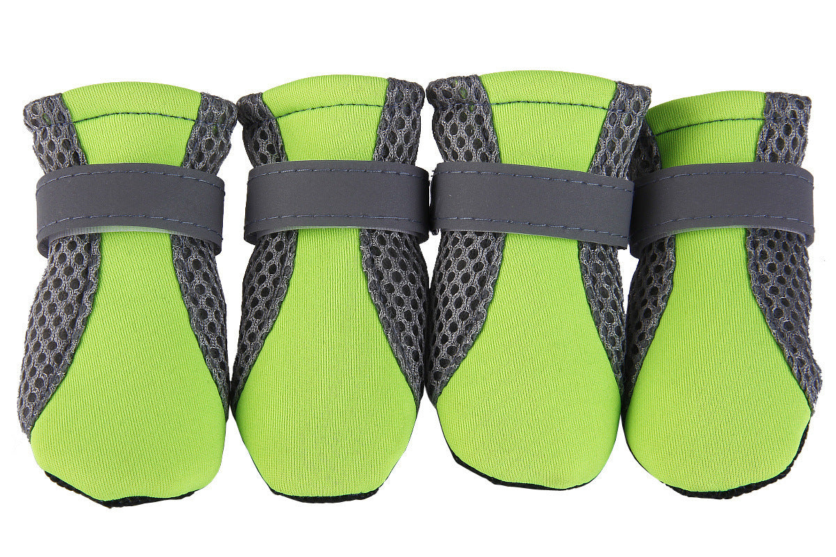 Waterproof Teddy Dog Shoes – Cute & Protective Footwear Overview: The upper part of the shoes is the fabric of the diving suit. This material makes the shoes more comfortable. The reflective double magic wand design prevents falls and is safer at night. T