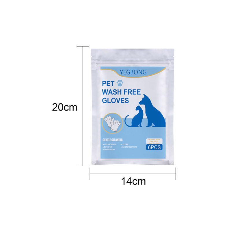 PawWipe™ No-Bath Gloves Product information: Product name: Pet disposable gloves 6pes Product packaging: bagged Packaging size about: 14*20cm Product size about: 24.7*25cm Material: aluminum foil Product gross weight: 45g Packing list: Gloves*6pcs Gloves