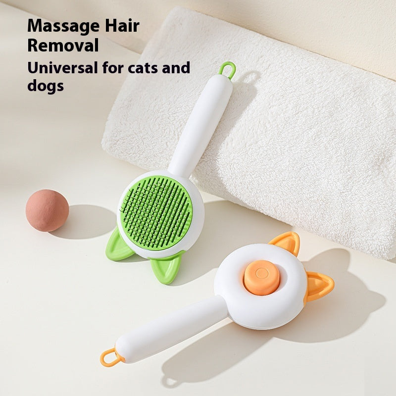 Self-Cleaning Pet Grooming Brush Overview: Keep Your Pets Looking Their Best — Without the Mess! Make grooming time effortless and enjoyable for both you and your furry friend. This self-cleaning pet grooming brush gently removes loose hair, tangles, and