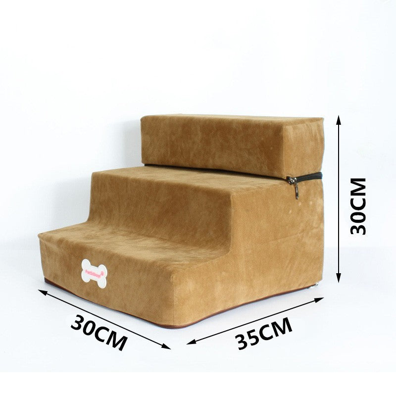 PawStep Pet Stairs Product information: Name: Pet ladder Seasons: Spring, summer, autumn, winter Material: deerskin velvet, high density sponge Features: Detachable, can be randomly combined Color: Grey, dark grey, Khaki, light brown, Dark brown, dark cof
