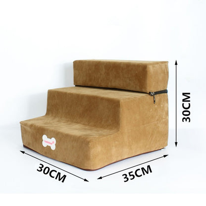 PawStep Pet Stairs Product information: Name: Pet ladder Seasons: Spring, summer, autumn, winter Material: deerskin velvet, high density sponge Features: Detachable, can be randomly combined Color: Grey, dark grey, Khaki, light brown, Dark brown, dark cof