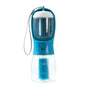 FurGo Multi-Cup Overview: 1. 3-in-1 Design: This pet water bottle features a built-in 300ml water, 100g food container, and waste bag compartment, providing all-in-one convenience for pet owners on the go. 2. Built-in Filtration System: The water dispense