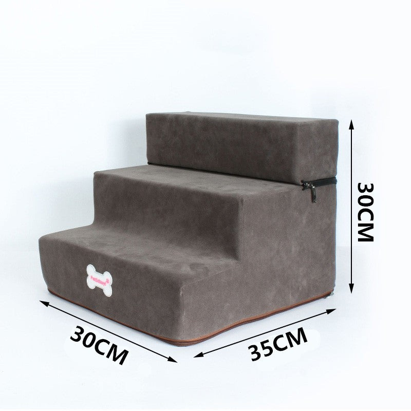 PawStep Pet Stairs Product information: Name: Pet ladder Seasons: Spring, summer, autumn, winter Material: deerskin velvet, high density sponge Features: Detachable, can be randomly combined Color: Grey, dark grey, Khaki, light brown, Dark brown, dark cof