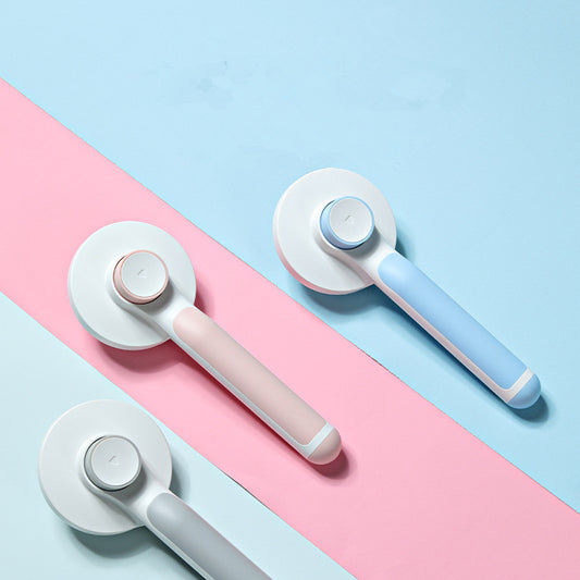 GlideMate™ Pet Grooming Comb Overview: - 135-degree needle comb, no damage to pet skin - Open knots and hair removal, comb through to the end - Round comb handle, not tired after holding - One-key self-cleaning, easy to clean Specification: Material: ABS,