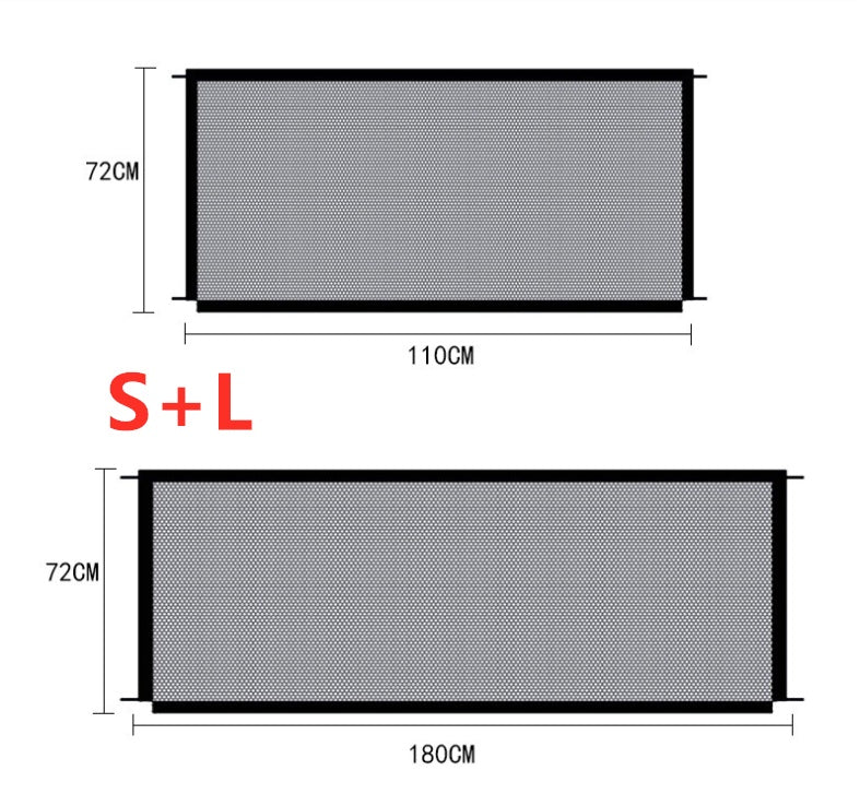 FurSafe Dog Barrier Overview: Safety Enclosure Gate: can provide pet dogs a safe enclosure to play and rest; Designed to endure pets claws and withstand abuse from pets. Easy to assembled for convenient use. Lightweight and portable, foldable and easy to