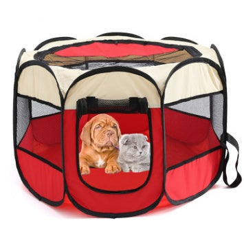 QuickPaw Pet Enclosure Specifications: Highly recommended Material: 600D oxford Cloth+ Mesh Highlights: Great for outdoor dogs Waterproof Breathable anti-mosquito Scratch resistance Detachable skylight Note: 1、About 2CM error is allowed due to manual meas