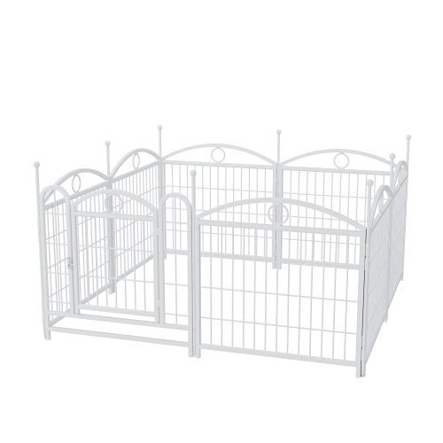FortPaw Dog Crate 24" Foldable 8-Panel Metal Dog Playpen – Indoor & Outdoor Pet Exercise Pen (White) Create a safe, spacious, and flexible play area for your furry friend. Whether you're indoors or out, this durable and portable dog playpen provides the i