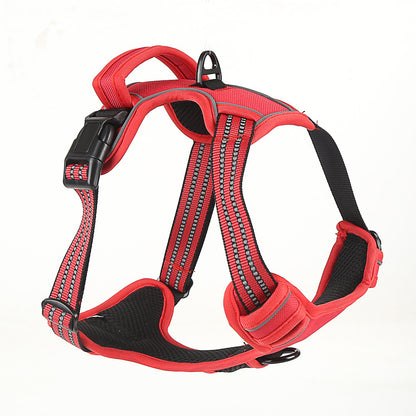 EasyWalk Reflective Harness Product information: Material: Polyester Specifications: S (bust 40-60cm), M (bust 55-70cm), L (66-90cm), XL (78-105cm) Color: black, red, fluorescent orange Packing list: Dog chest strap x1 Picture details: Size Suitable weigh