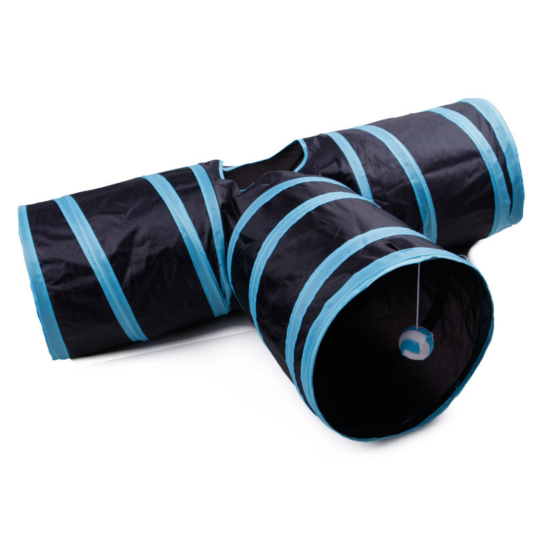 Multi-Channel Cat Tunnel – Portable & Fun Hideout for Pets Overview: This folding soft tunnel suits all small pets, including rabbits, ferrets, guinea pigs, puppies and kittens. Pets will enjoy playing in this tunnel, running back and forth, exploring, ow
