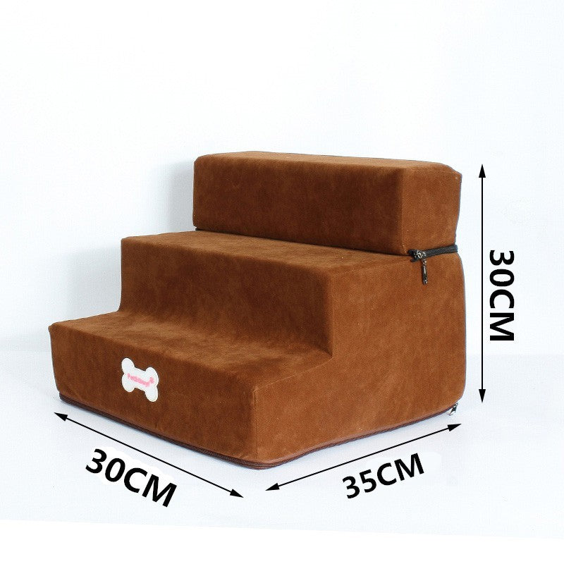 PawStep Pet Stairs Product information: Name: Pet ladder Seasons: Spring, summer, autumn, winter Material: deerskin velvet, high density sponge Features: Detachable, can be randomly combined Color: Grey, dark grey, Khaki, light brown, Dark brown, dark cof