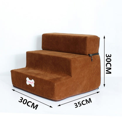 PawStep Pet Stairs Product information: Name: Pet ladder Seasons: Spring, summer, autumn, winter Material: deerskin velvet, high density sponge Features: Detachable, can be randomly combined Color: Grey, dark grey, Khaki, light brown, Dark brown, dark cof