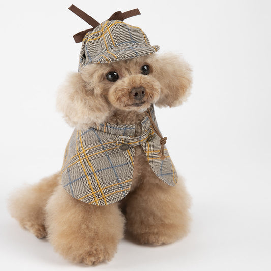 Pawlock™ Mystery Cape Product information: Material: Cotton Product Category: Transforming clothes Applicable gender: general Color: Camel Detective Suit Size: S, M, L Size Information: Size: S/M/L S: suitable for puppies under 4kg M: suitable for dogs of