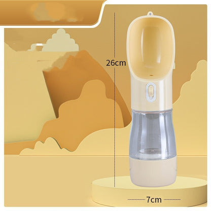 PawTrio Travel Cup Product Information: Material: Plastic Color: blue, pink, green, grey Size: 25.5x7x7cm Weight: 180g Capacity: 458ml Features: Plastic material for human use, high-temperature resistance, no deformation when filled with hot water Large o