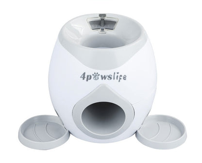 PlaySnack Overview: 1. This is a good helper to train your dogs. --Training your dog to put the ball into the machine --Wait for the ball roll out along the track (Please note the ball does not fly out by being launched) 2. The snack will also roll out al