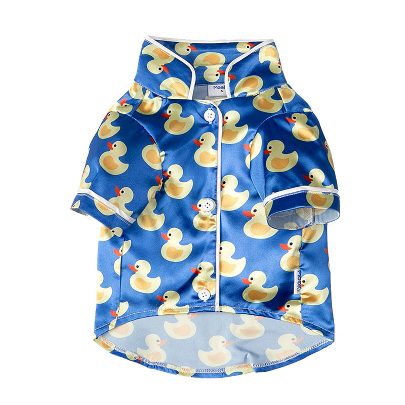 Seasonal Pet Apparel Product information: Material: Polyester Product Category: Clothes style: Casual Item No.: MK20 Duck Home Wear Applicable gender: general Color: blue Size Information: Size: XS code, S code, M code, L code, XL code, XXL code, XXXL cod
