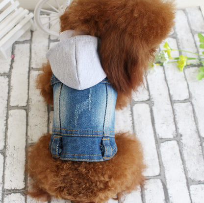 Designer Denim Dog Jacket – Trendy Vest for Small Pets Overview: Denim one piece dog jacket are made from soft denim fabric, durable and comfortable, prevent your pets effectively from direct sunlight in summer, keep warm in fall and winter. Machine-washa