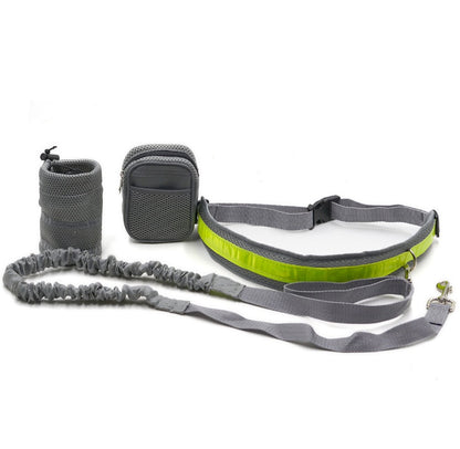 GoPaws [product name]: dog running traction set four-piece [product color]: gray black green red [product material]: nylon [product specifications]: length 144cm, waist circumference: 78-110cm [Product Description]: This is a retractable and adjustable sp