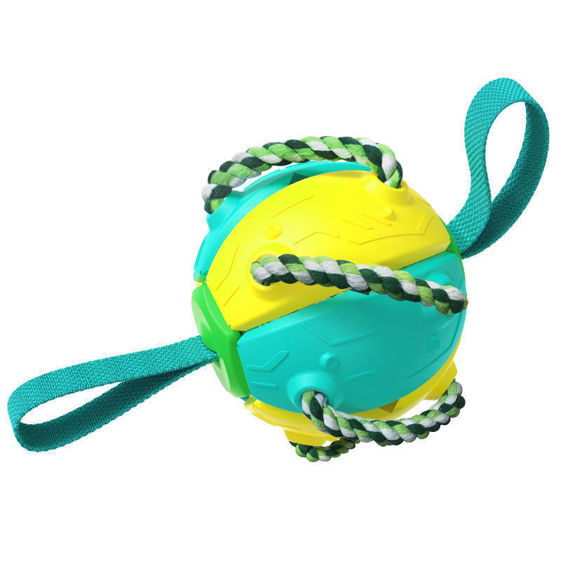 PawKick™ 2-in-1 Frisbee Ball Dog Toy – Bounce, Chew, Tug, and Play Anywhere! Take fetch and tug-of-war to the next level with this super creative transforming Frisbee Ball! Whether it’s flying high through the air or bouncing back into a sphere mid-flight