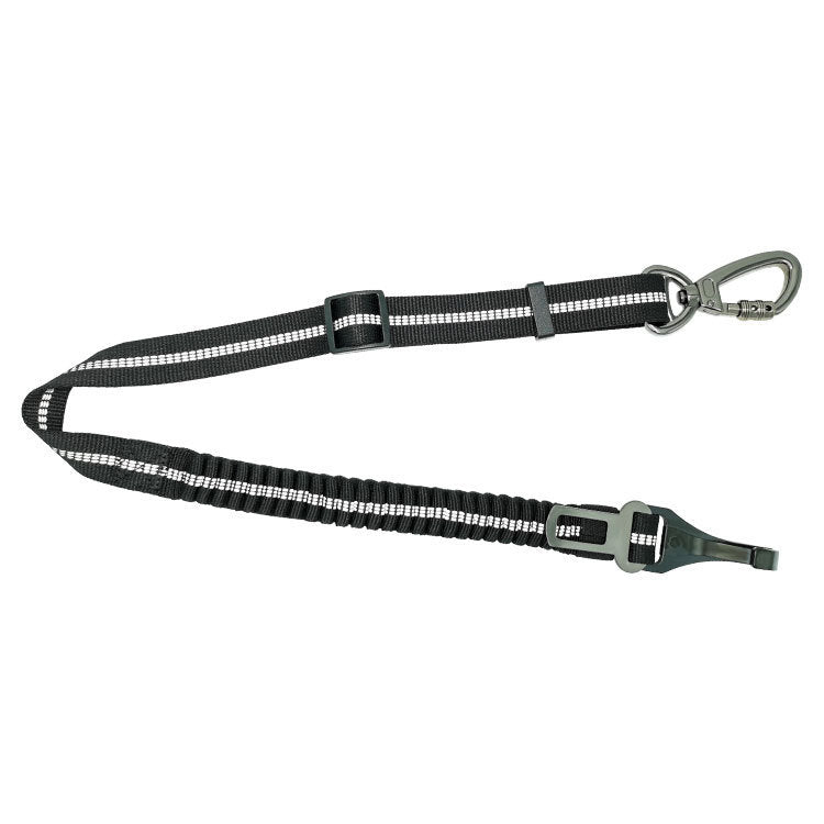 SteadyStride Pet Leash Product information: Name: Elastic Adjustable Pet Seat Belt Material: polyester + zinc alloy Specifications: Minimum size 70cm, maximum stretchable length 125cm Weight: net weight 185g, Mao Zhong 188g (safety belt + simple packaging