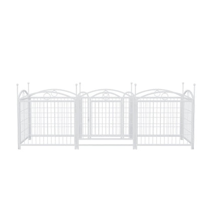 FortPaw Dog Crate 24" Foldable 8-Panel Metal Dog Playpen – Indoor & Outdoor Pet Exercise Pen (White) Create a safe, spacious, and flexible play area for your furry friend. Whether you're indoors or out, this durable and portable dog playpen provides the i