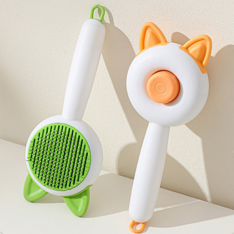 Self-Cleaning Pet Grooming Brush Overview: Keep Your Pets Looking Their Best — Without the Mess! Make grooming time effortless and enjoyable for both you and your furry friend. This self-cleaning pet grooming brush gently removes loose hair, tangles, and