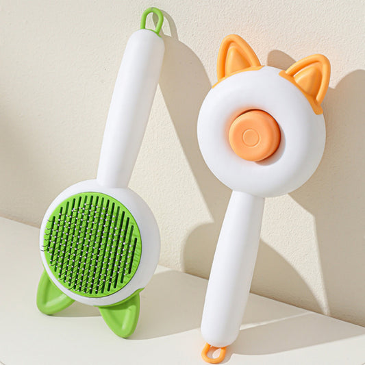 Self-Cleaning Pet Grooming Brush Overview: Keep Your Pets Looking Their Best — Without the Mess! Make grooming time effortless and enjoyable for both you and your furry friend. This self-cleaning pet grooming brush gently removes loose hair, tangles, and