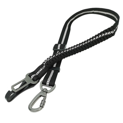 SteadyStride Pet Leash Product information: Name: Elastic Adjustable Pet Seat Belt Material: polyester + zinc alloy Specifications: Minimum size 70cm, maximum stretchable length 125cm Weight: net weight 185g, Mao Zhong 188g (safety belt + simple packaging