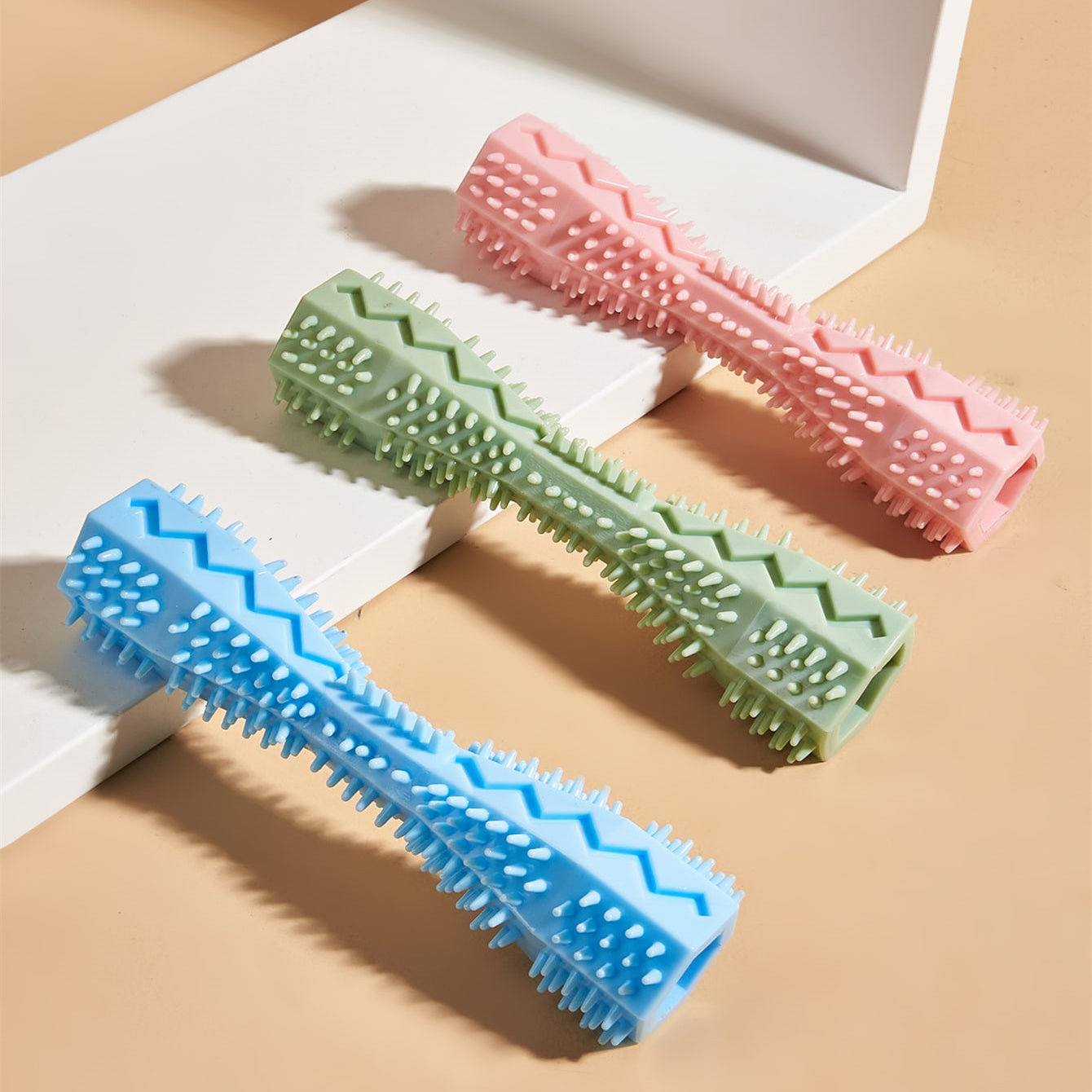 Dentabite™ – Chew Toy for Clean & Healthy Teeth Overview: 1、High-quality Materials: Using TPR material, safe and innocuous. The tough rubber has enough bite resistance, good elasticity, and is not easy to damage the dog's teeth. 2、Teeth Cleaning: The serr