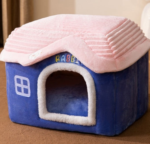 SnuggleHaus™ Enclosed Bed Overview: 1.Self-warming Fabric. Premium synthetic plush fur, a combination of comfortable and breathable, cozy, warm. 2.Durable Bottom. Can be placed in a balcony corridor or other places without worrying about sliding, providin