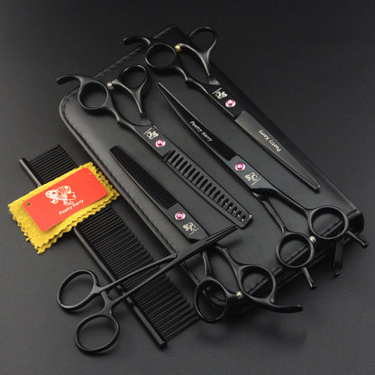 SnipMate™ Pet Hair Cutter Purpose: Beauty Shape: straight Material: Stainless steel Surface treatment: fine polishing Package list: 7.0-inch hand shaped straight+7.0-inch curved+6.5-inch dense teeth+7.0-inch fishbone teeth+comb+hemostatic forceps Pet Groo